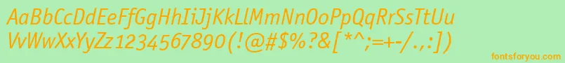 OfficinaSansOsItcTtBookita Font – Orange Fonts on Green Background