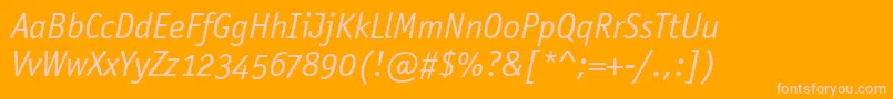 OfficinaSansOsItcTtBookita Font – Pink Fonts on Orange Background