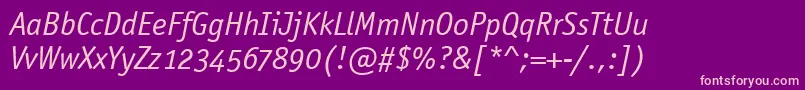 OfficinaSansOsItcTtBookita Font – Pink Fonts on Purple Background