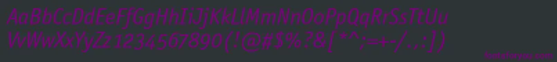 OfficinaSansOsItcTtBookita Font – Purple Fonts on Black Background