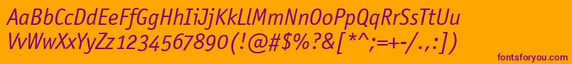 OfficinaSansOsItcTtBookita Font – Purple Fonts on Orange Background