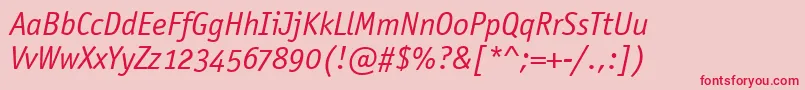 OfficinaSansOsItcTtBookita Font – Red Fonts on Pink Background