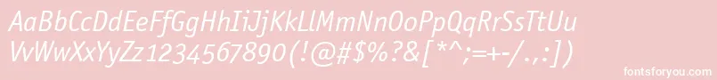OfficinaSansOsItcTtBookita Font – White Fonts on Pink Background