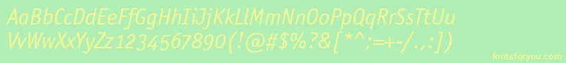 OfficinaSansOsItcTtBookita Font – Yellow Fonts on Green Background