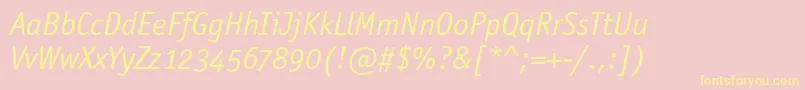 OfficinaSansOsItcTtBookita Font – Yellow Fonts on Pink Background