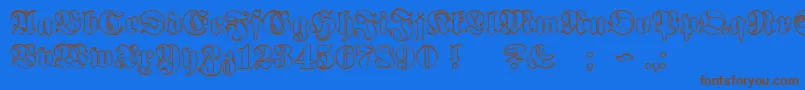 ProclamateOutlineHeavy Font – Brown Fonts on Blue Background