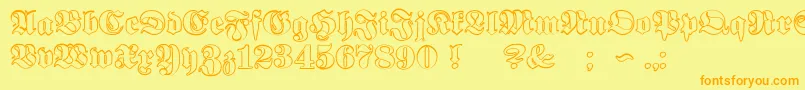 ProclamateOutlineHeavy Font – Orange Fonts on Yellow Background