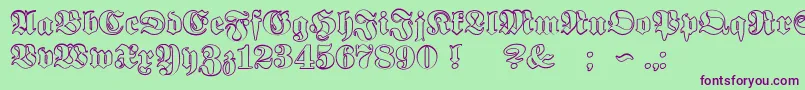 ProclamateOutlineHeavy Font – Purple Fonts on Green Background