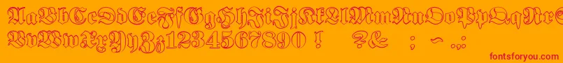 ProclamateOutlineHeavy Font – Red Fonts on Orange Background