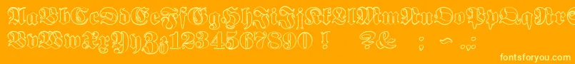 ProclamateOutlineHeavy Font – Yellow Fonts on Orange Background