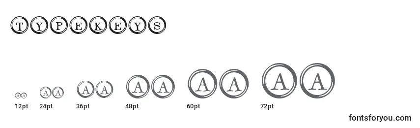 TypeKeys Font Sizes