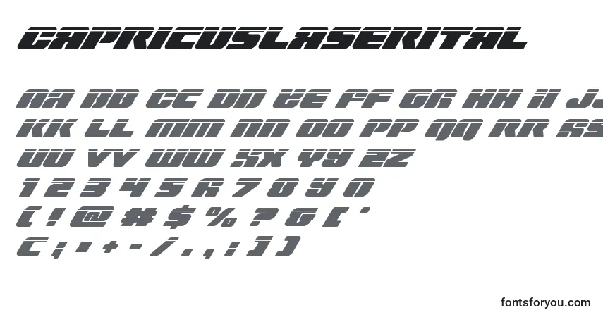 Шрифт Capricuslaserital – алфавит, цифры, специальные символы