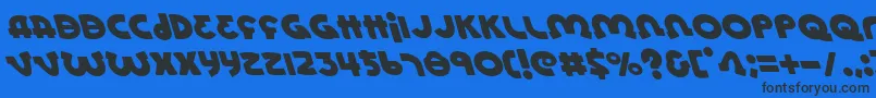 LionelLeftalic Font – Black Fonts on Blue Background