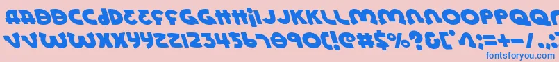 LionelLeftalic Font – Blue Fonts on Pink Background