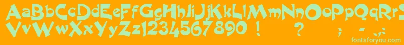 Barcool Font – Green Fonts on Orange Background
