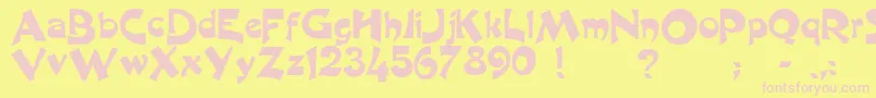 フォントBarcool – ピンクのフォント、黄色の背景