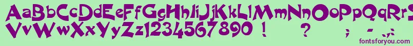 Barcool Font – Purple Fonts on Green Background