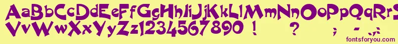 Barcool Font – Purple Fonts on Yellow Background