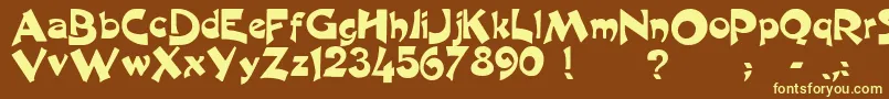 Barcool-fontti – keltaiset fontit ruskealla taustalla