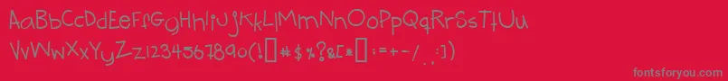Teenageangst-Schriftart – Graue Schriften auf rotem Hintergrund