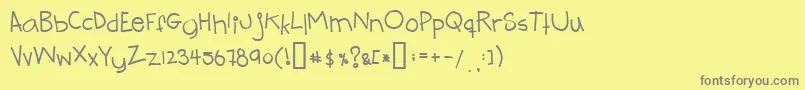 Teenageangst Font – Gray Fonts on Yellow Background