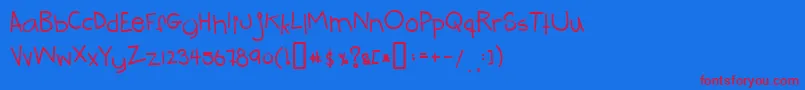 Teenageangst Font – Red Fonts on Blue Background