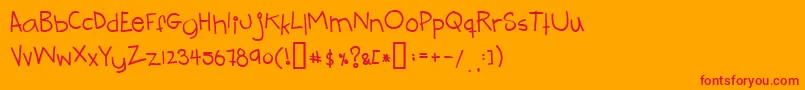 More about Teenageangst Font Teenageangst Font – Red Fonts on Orange Background