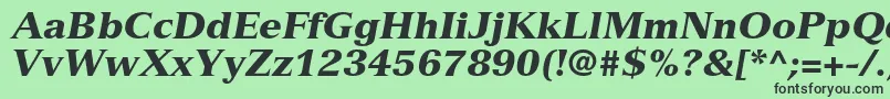 Шрифт VersaillesltstdBlackitalic – чёрные шрифты на зелёном фоне