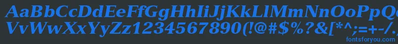 Шрифт VersaillesltstdBlackitalic – синие шрифты на чёрном фоне