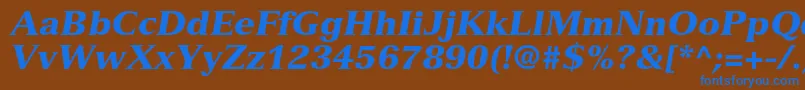 VersaillesltstdBlackitalic Font – Blue Fonts on Brown Background