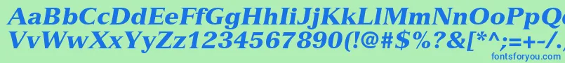 VersaillesltstdBlackitalic Font – Blue Fonts on Green Background