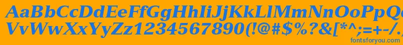 VersaillesltstdBlackitalic Font – Blue Fonts on Orange Background
