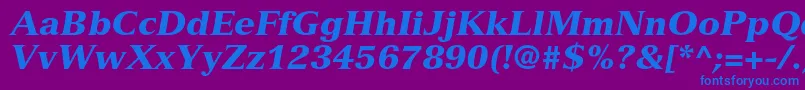 Шрифт VersaillesltstdBlackitalic – синие шрифты на фиолетовом фоне