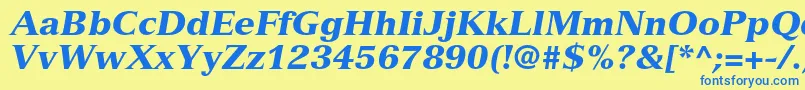 VersaillesltstdBlackitalic Font – Blue Fonts on Yellow Background