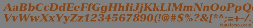 VersaillesltstdBlackitalic Font – Brown Fonts on Gray Background