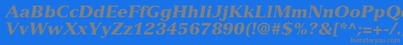 VersaillesltstdBlackitalic Font – Gray Fonts on Blue Background