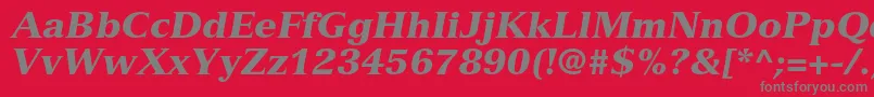 VersaillesltstdBlackitalic Font – Gray Fonts on Red Background