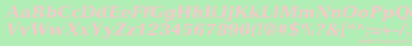 フォントVersaillesltstdBlackitalic – 緑の背景にピンクのフォント