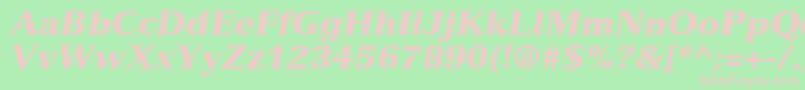 Fonte VersaillesltstdBlackitalic – fontes rosa em um fundo verde