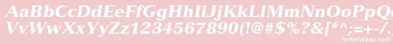 VersaillesltstdBlackitalic-fontti – valkoiset fontit vaaleanpunaisella taustalla