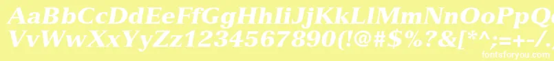 VersaillesltstdBlackitalic Font – White Fonts on Yellow Background