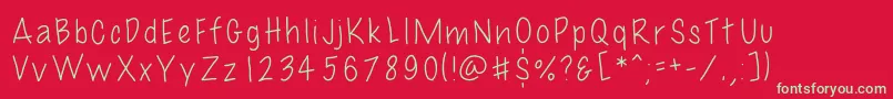 Uno Font – Green Fonts on Red Background