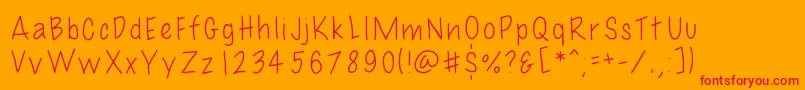 フォントUno – オレンジの背景に赤い文字