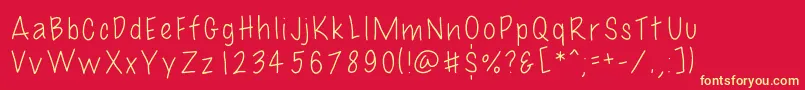 Uno Font – Yellow Fonts on Red Background