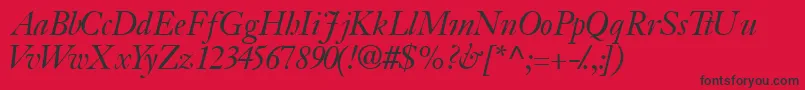 JansonsskItalic Font – Black Fonts on Red Background