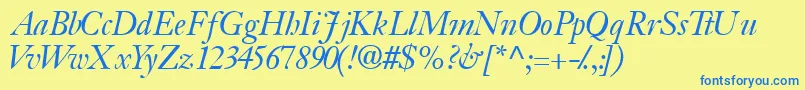 JansonsskItalic Font – Blue Fonts on Yellow Background