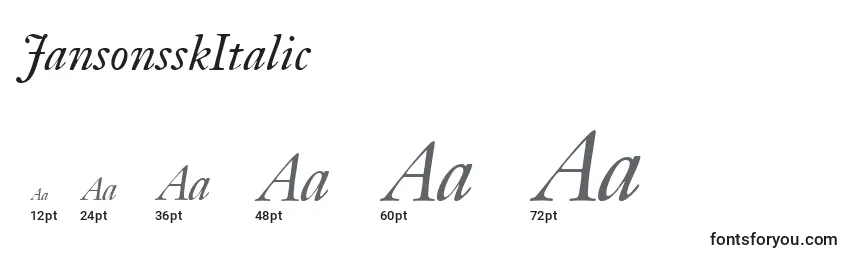 JansonsskItalic Font Sizes