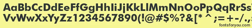 FuturaBoldBt Font – Black Fonts on Yellow Background