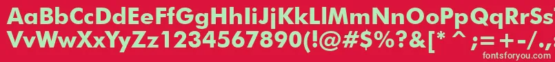 FuturaBoldBt Font – Green Fonts on Red Background