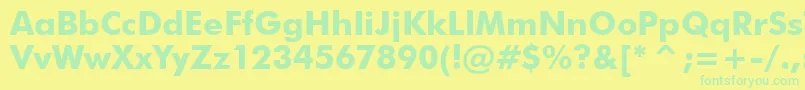 FuturaBoldBt Font – Green Fonts on Yellow Background